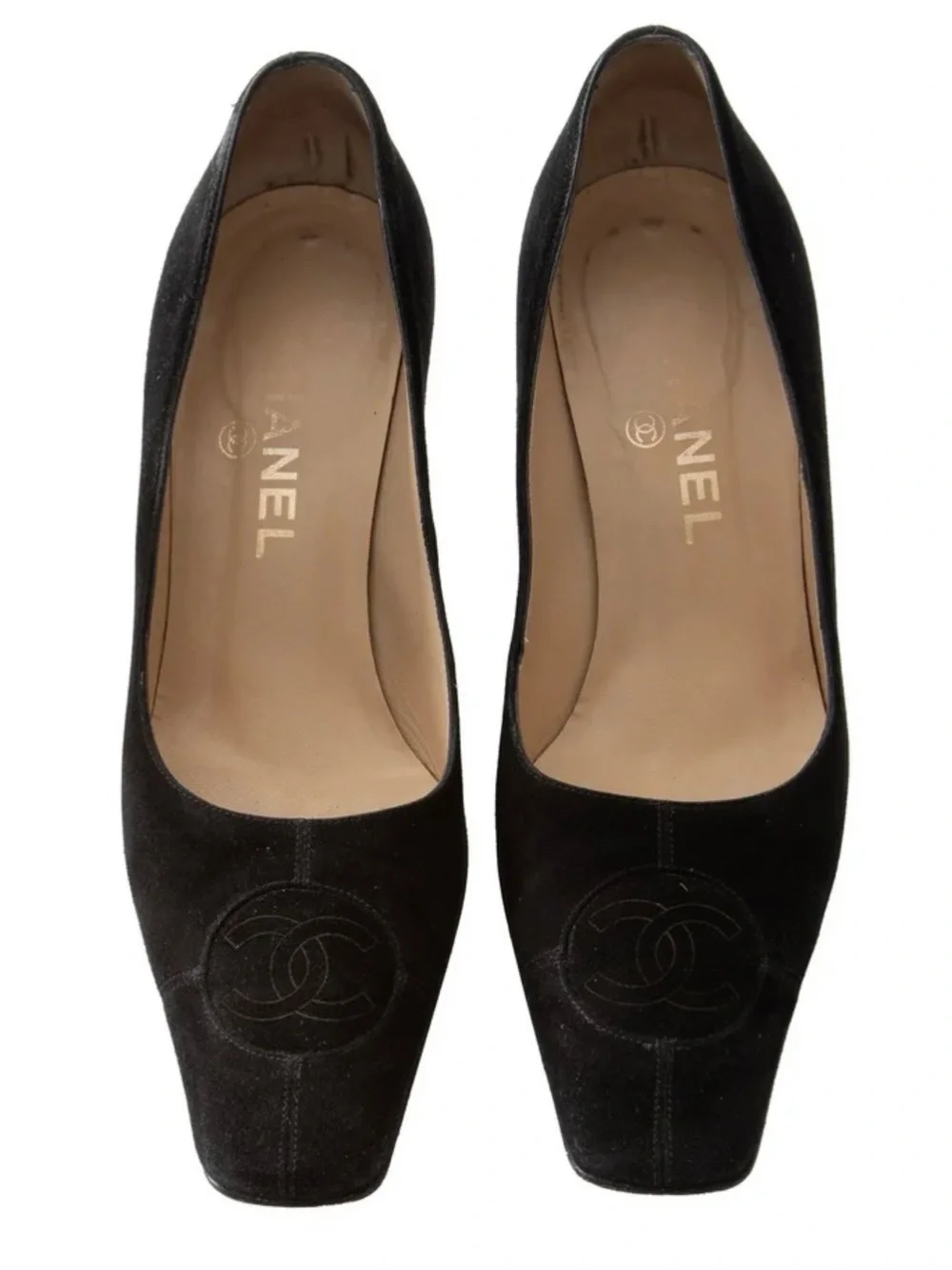 Chanel Vintage Black Suede Pointed-Toe Pump - Women